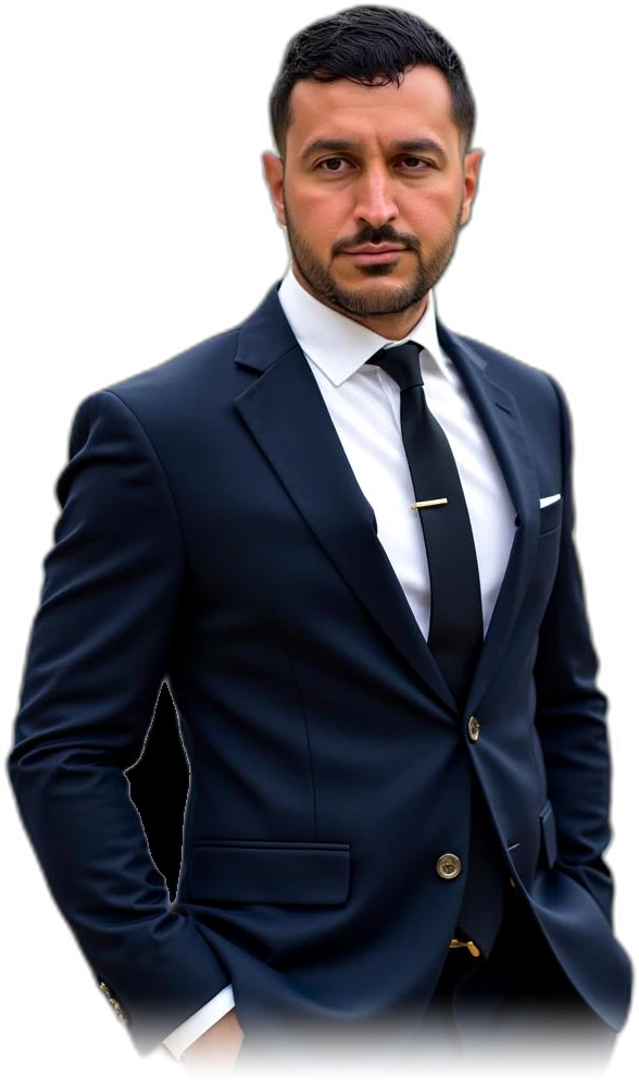 Sean Bahamin in a navy suit
